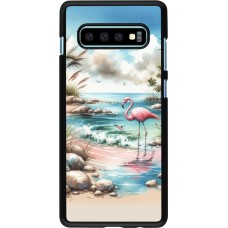 Samsung Galaxy S10+ Case Hülle - Flamingo Aquarell
