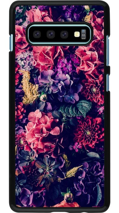 Hülle Samsung Galaxy S10+ - Flowers Dark