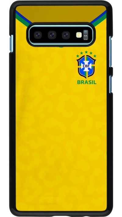 Coque Samsung Galaxy S10+ - Maillot de football Brésil 2022 personnalisable