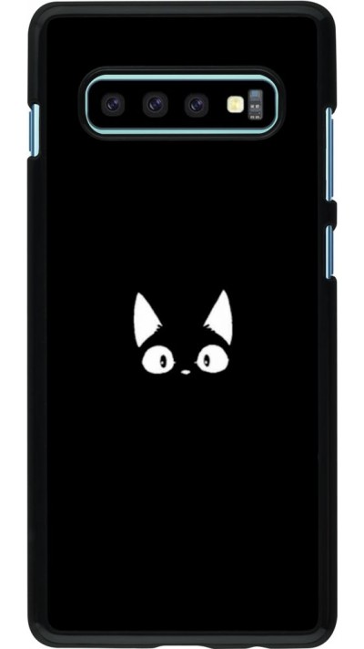 Coque Samsung Galaxy S10+ - Funny cat on black