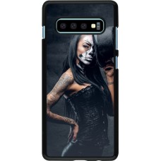 Samsung Galaxy S10+ Case Hülle - Halloween 22 Tattooed Girl