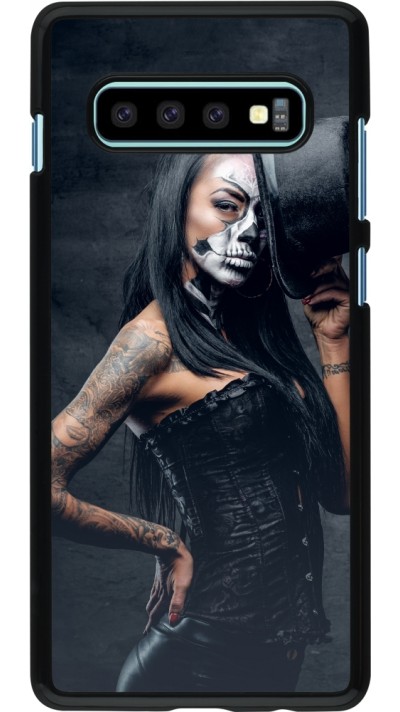 Samsung Galaxy S10+ Case Hülle - Halloween 22 Tattooed Girl