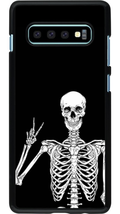 Coque Samsung Galaxy S10+ - Halloween 2023 peace skeleton