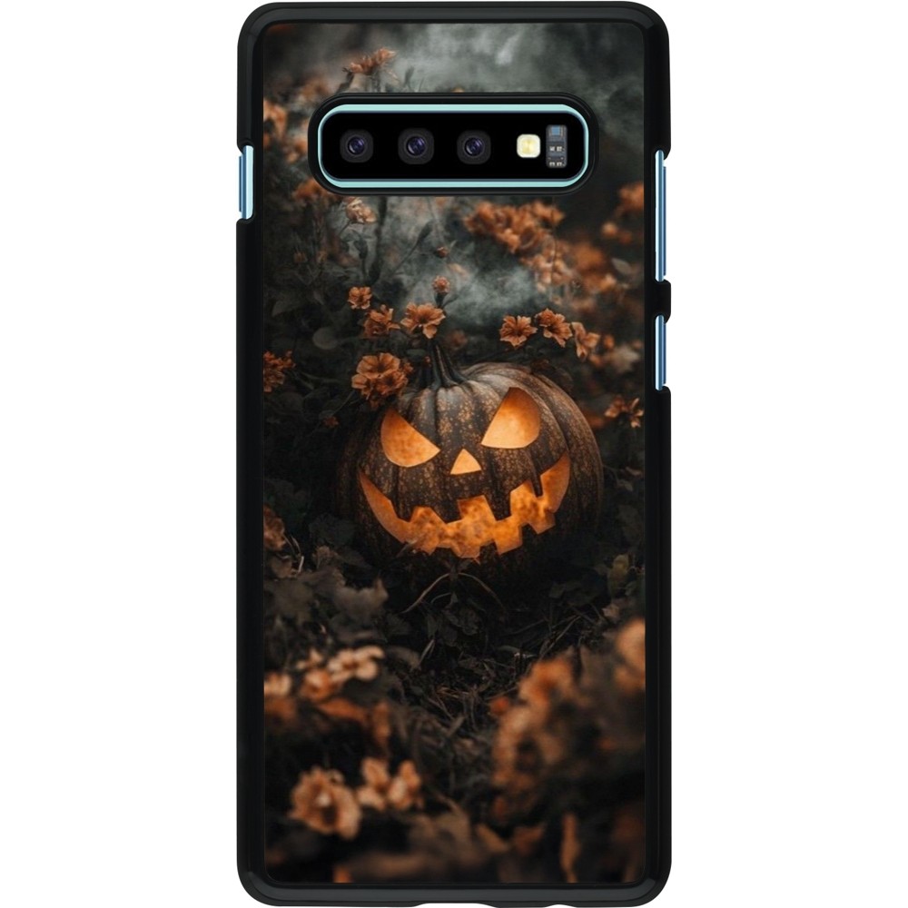 Coque Samsung Galaxy S10+ - Halloween 2025 Pumpkin with flowers