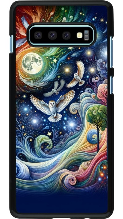 Samsung Galaxy S10+ Case Hülle - Fliegender Blumen-Eule