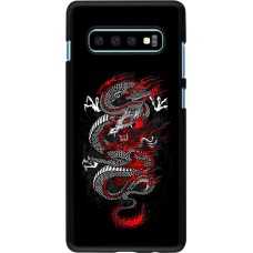 Samsung Galaxy S10+ Case Hülle - Japanese style Dragon Tattoo Red Black