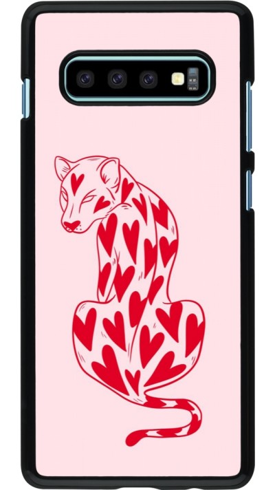 Coque Samsung Galaxy S10+ - Leopard with hearts 2026