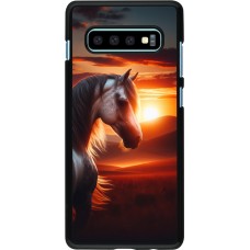 Samsung Galaxy S10+ Case Hülle - Majestätischer Sonnenuntergang Pferd