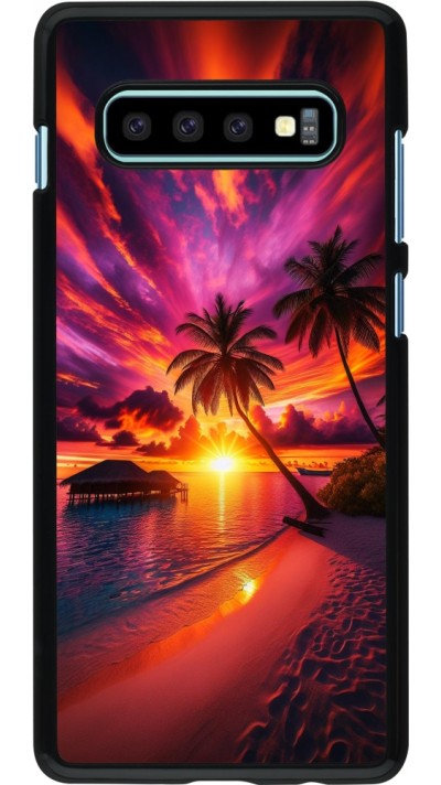 Samsung Galaxy S10+ Case Hülle - Malediven Abenddämmerung Glückseligkeit