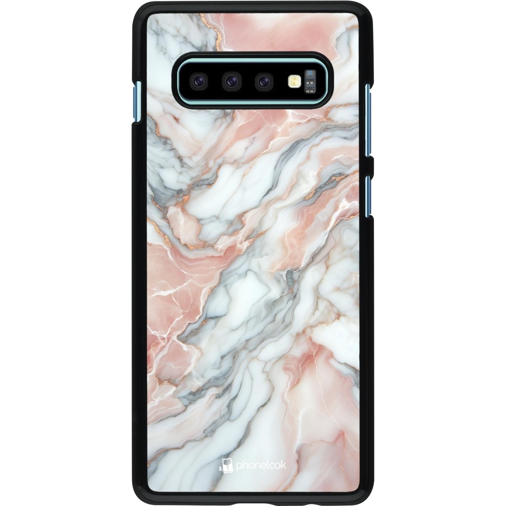Samsung Galaxy S10+ Case Hülle - Rosa Leuchtender Marmor