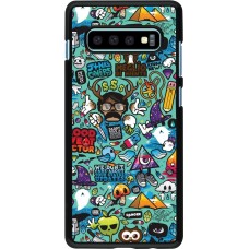 Samsung Galaxy S10+ Case Hülle - Mixed Cartoons Turquoise