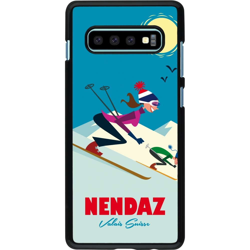 Samsung Galaxy S10+ Case Hülle - Nendaz Ski Downhill