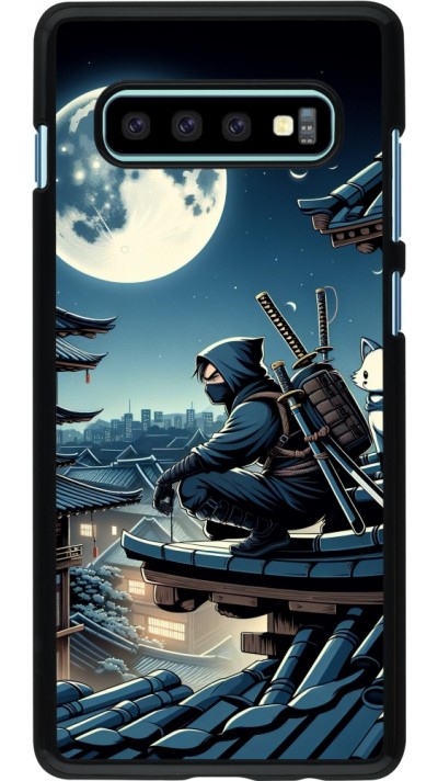 Coque Samsung Galaxy S10+ - Ninja sous la lune