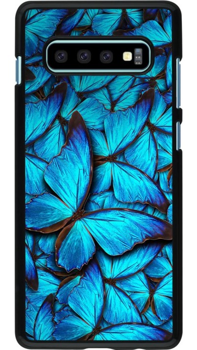 Hülle Samsung Galaxy S10+ - Papillon - Bleu