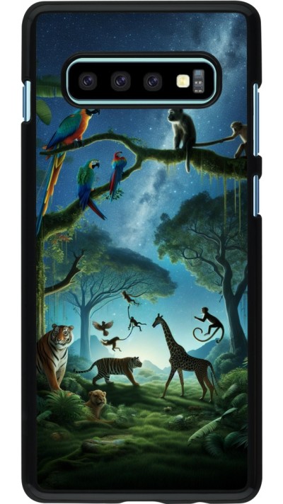Samsung Galaxy S10+ Case Hülle - Paradies der exotischen Tiere