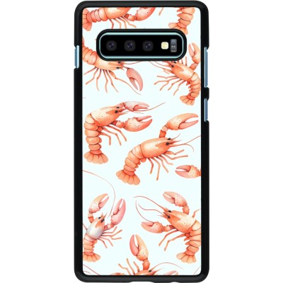 Samsung Galaxy S10+ Case Hülle - Muster von pastellfarbenen Hummern