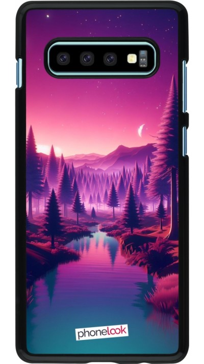 Samsung Galaxy S10+ Case Hülle - Lila-rosa Landschaft