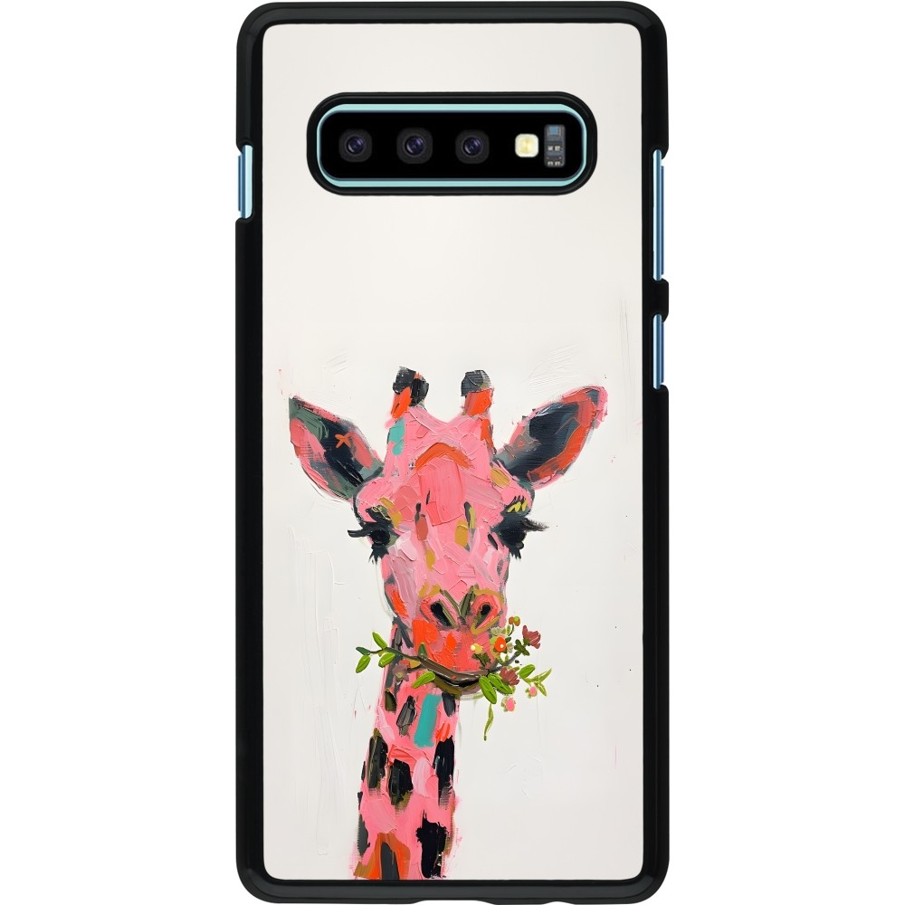 Samsung Galaxy S10+ Case Hülle - Pink Girafe Paint
