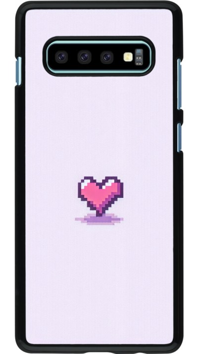 Samsung Galaxy S10+ Case Hülle - Pixel Herz Hellviolett