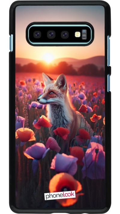 Samsung Galaxy S10+ Case Hülle - Purpurroter Fuchs bei Dammerung