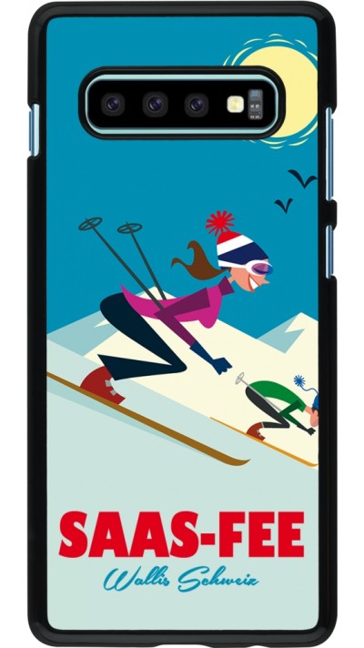 Samsung Galaxy S10+ Case Hülle - Saas-Fee Ski Downhill