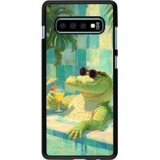 Coque Samsung Galaxy S10+ - Crocodile in the swimming pool Summer 2026