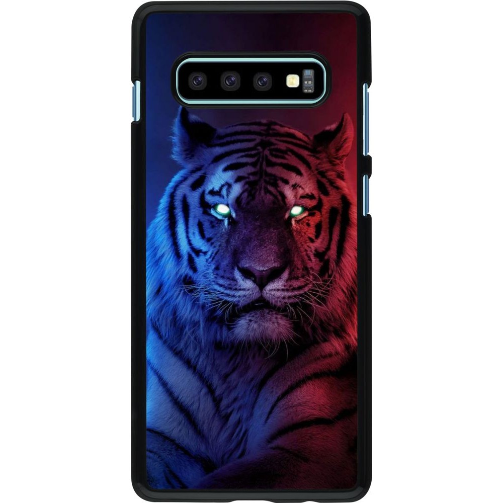 Coque Samsung Galaxy S10+ - Tiger Blue Red