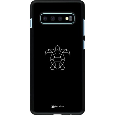 Hülle Samsung Galaxy S10+ - Turtles lines on black