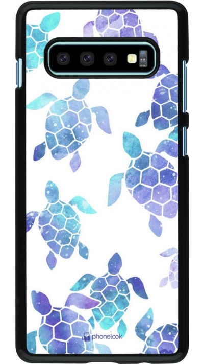 Coque Samsung Galaxy S10+ - Turtles pattern watercolor
