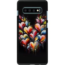 Samsung Galaxy S10+ Case Hülle - Valentin 2024 Schwarzes Herz Abstrakt