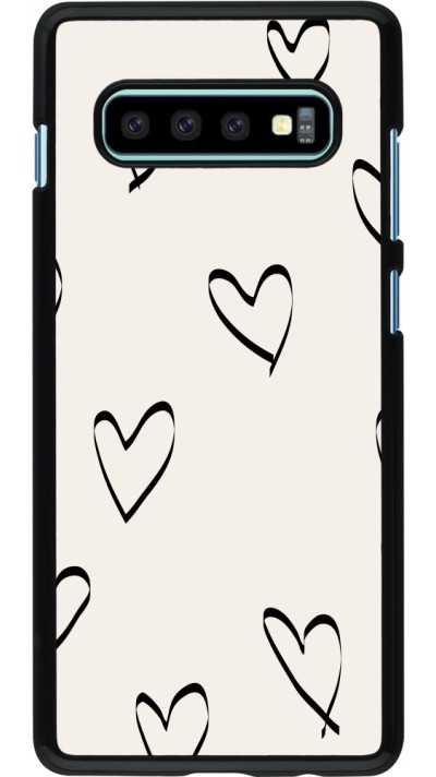 Coque Samsung Galaxy S10+ - Valentine 2023 minimalist hearts