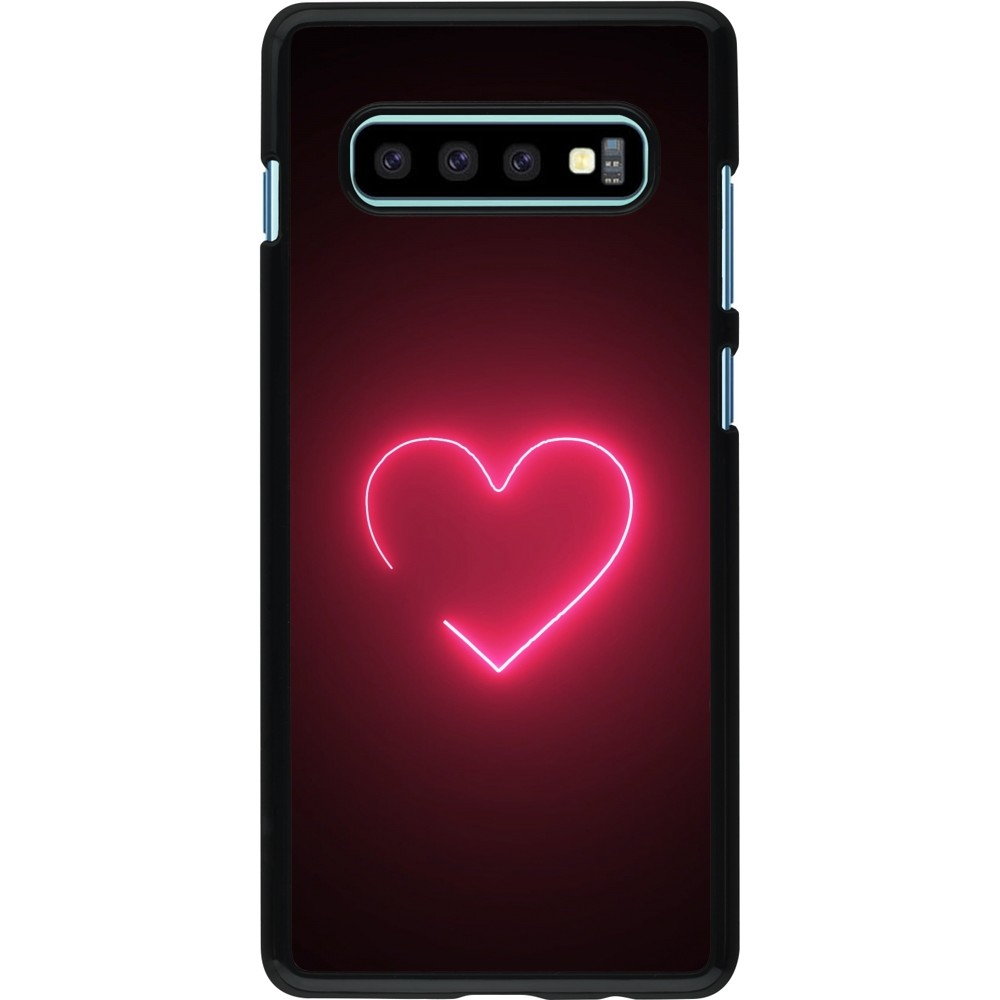 Samsung Galaxy S10+ Case Hülle - Valentine 2023 single neon heart