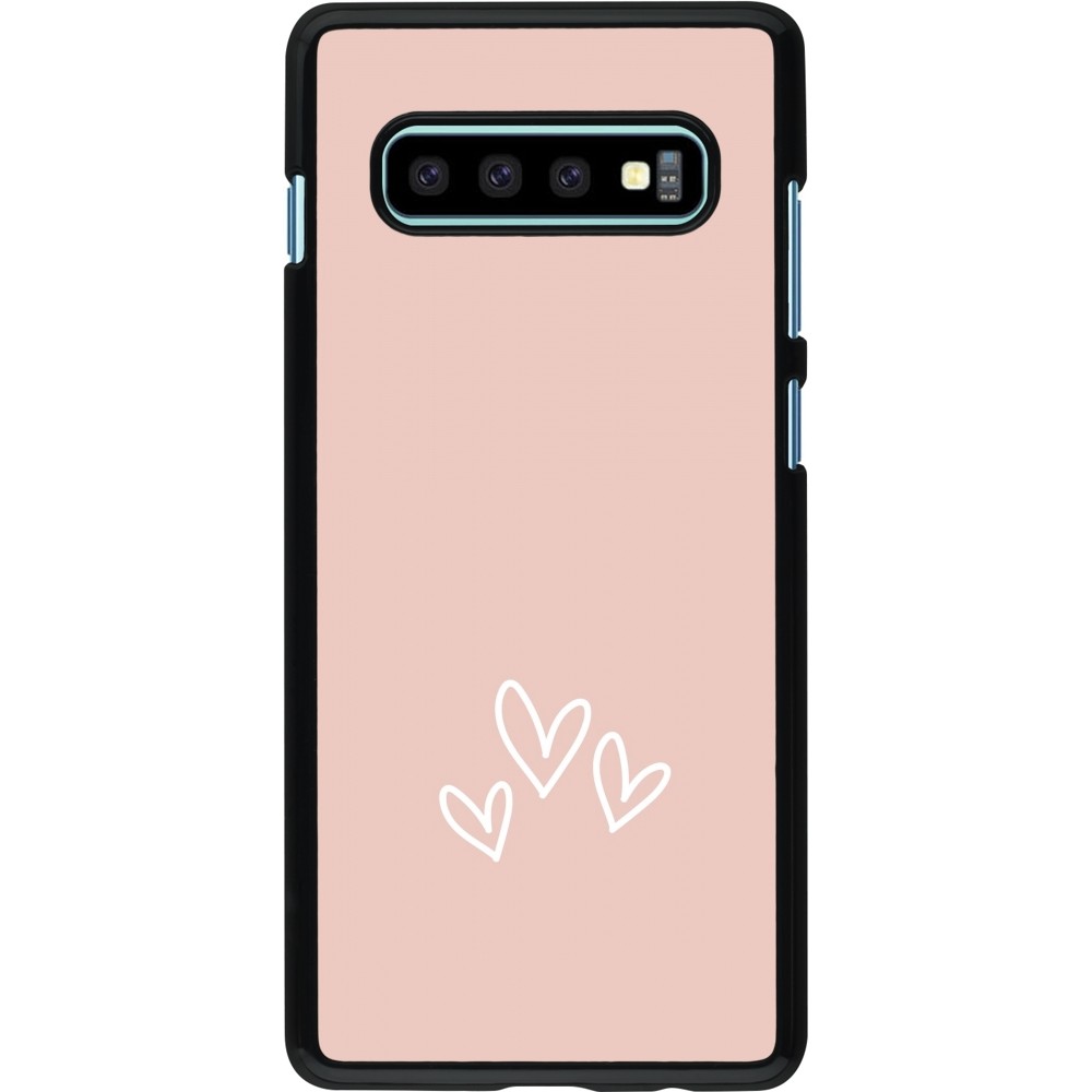 Samsung Galaxy S10+ Case Hülle - Valentine 2023 three minimalist hearts
