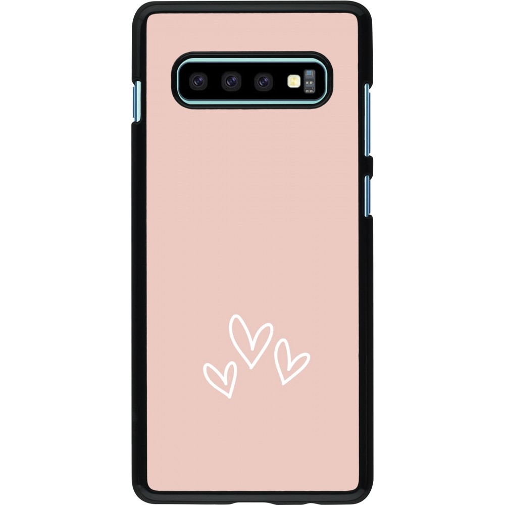 Coque Samsung Galaxy S10+ - Valentine 2023 three minimalist hearts
