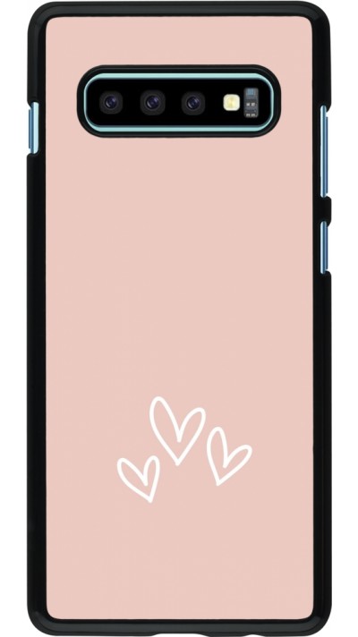 Coque Samsung Galaxy S10+ - Valentine 2023 three minimalist hearts