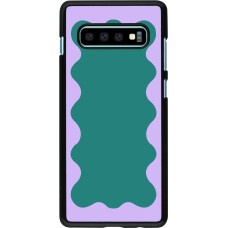 Coque Samsung Galaxy S10+ - Wavy Rectangle Green Purple