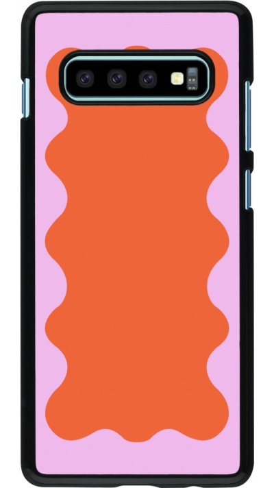 Coque Samsung Galaxy S10+ - Wavy Rectangle Orange Pink