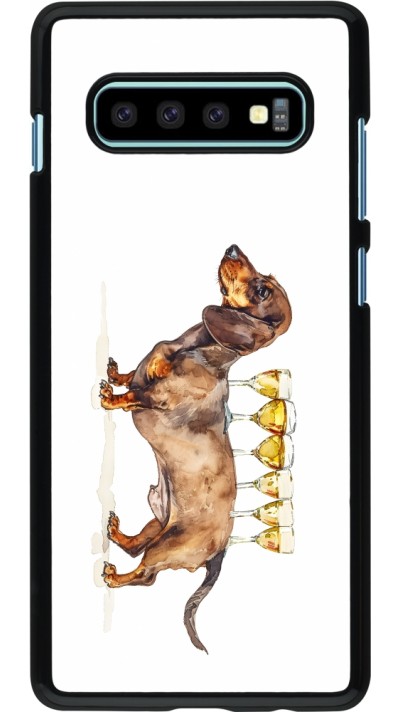Samsung Galaxy S10+ Case Hülle - Wine Teckel