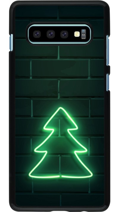 Coque Samsung Galaxy S10+ - Christmas 22 neon tree on bricks