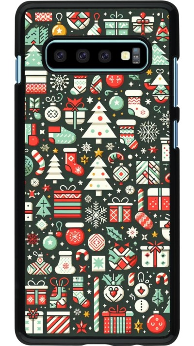Samsung Galaxy S10+ Case Hülle - Weihnachten 2023 Flachmuster