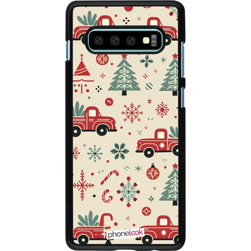 Samsung Galaxy S10+ Case Hülle - Weihnachten 2024 Lkw Tanne