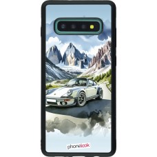 Samsung Galaxy S10+ Case Hülle - Silikon schwarz Porsche 911 Berg Aquarell