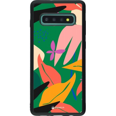 Hülle Samsung Galaxy S10+ - Silikon schwarz Abstract Jungle