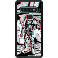 Coque Samsung Galaxy S10+ - Silicone rigide noir Anaglyph Astronaut