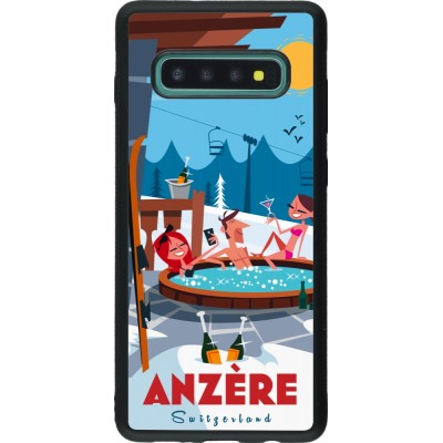 Coque Samsung Galaxy S10+ - Silicone rigide noir Anzère Mountain Jacuzzi