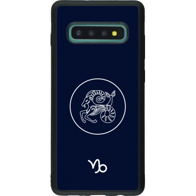 Coque Samsung Galaxy S10+ - Silicone rigide noir Astrologie Capricorne
