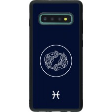 Coque Samsung Galaxy S10+ - Silicone rigide noir Astrologie Poissons