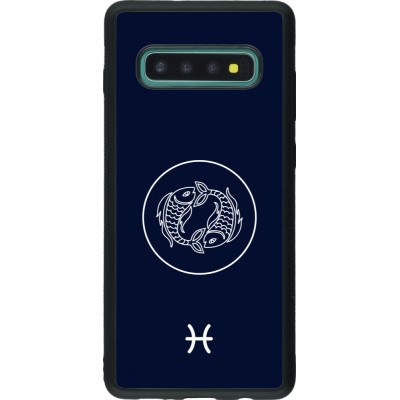 Coque Samsung Galaxy S10+ - Silicone rigide noir Astrologie Poissons