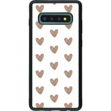 Coque Samsung Galaxy S10+ - Silicone rigide noir Autumn 2024 brown hearts