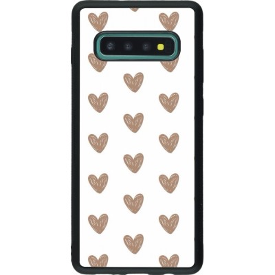 Coque Samsung Galaxy S10+ - Silicone rigide noir Autumn 2024 brown hearts